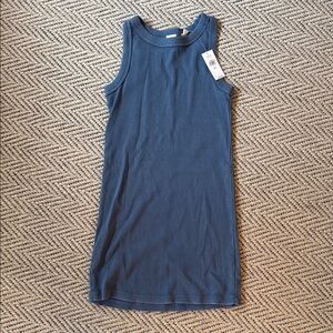 Gap - Sleeveless Ribbed Tank Dress - Slate Blue